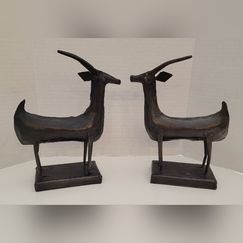 Vintage Pier 1 Imports Metalware Art Figurines Antelope/Gazelle,  made in India